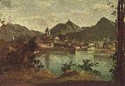 Jean-Baptiste Camille Corot Stadt und See von Como oil painting on canvas